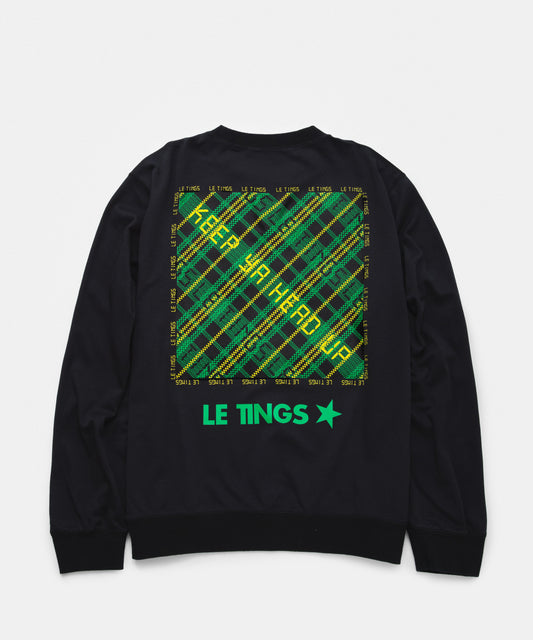 Crew Sweat Shirt "GREEN MARKET PATTERN"